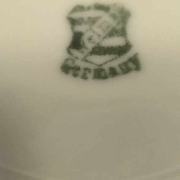 Antique Weimar Floral Porcelain Plate Germany Pink Irises Gold Scalloped 12 Inc - Picture 8 of 9